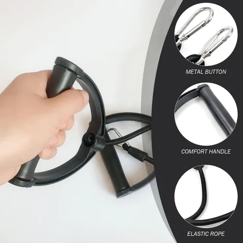 Miniatura 2 de 2 bandas de resistencia con clips, banda de resistencia fuerte con mango de ABS, bandas de ejercicio, accesorios de cable de repuesto para máquina