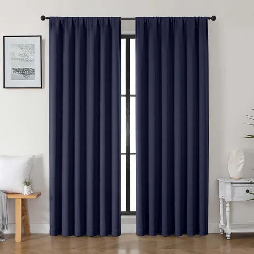 Miniatura 97 de Gwine Cortinas opacas para dormitorio, 54 pulgadas de largo, paneles de cortina de ventana con aislamiento térmico y reducción de ruido, cortinas