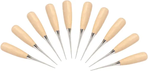 WUTA 10 paquetes de herramientas de cuero para manualidades, herramienta de punzón de agujero, herramienta de perforación de costura, costura sobre