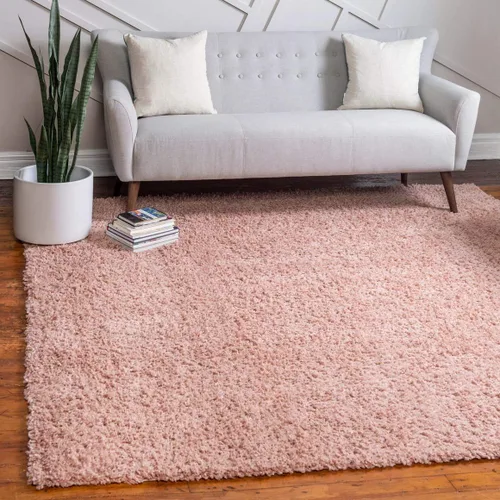 Miniatura 108 de Unique Loom Davos Shag Collection - Alfombra de área, color liso (4 pies 1 pulgada x 6 pies 1 pulgada, rectangular, color pimienta)