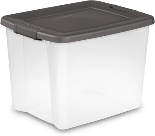 Miniatura 3 de Sterilite Paquete de 24 contenedores de almacenamiento de plástico transparente con tapas, 50 cuartos de galón, color gris, cajas organizadoras