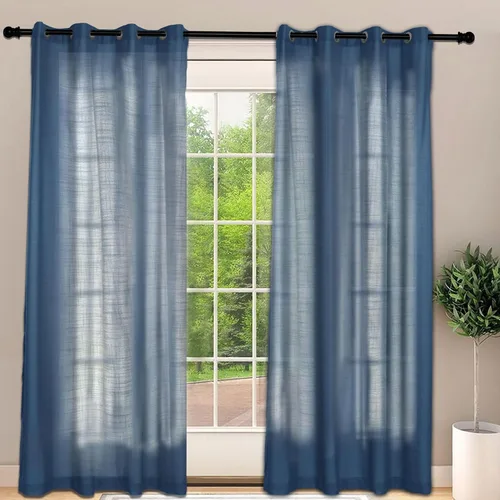 Miniatura 33 de Frelement Cortinas opacas extralargas de 108 pulgadas de largo, para sala de estar, cortinas de lino con bloqueo de luz, cortinas con aislamiento