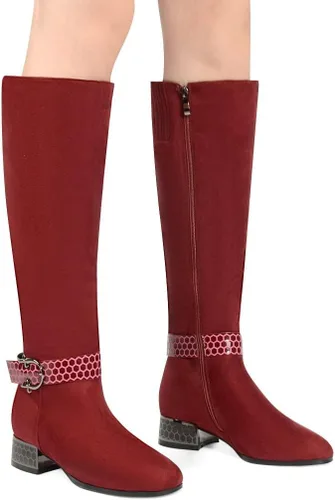 Miniatura 4 de ANN CREEK Botas 'Orizea' de gamuza sintética con tacón bajo y correas estampadas para colmena