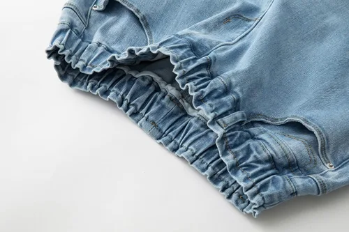 Miniatura 8 de Plus Size Pull-on Jeans for Women Thin Petite Full Length Mom High Waist Elastic Loose Harem Pants