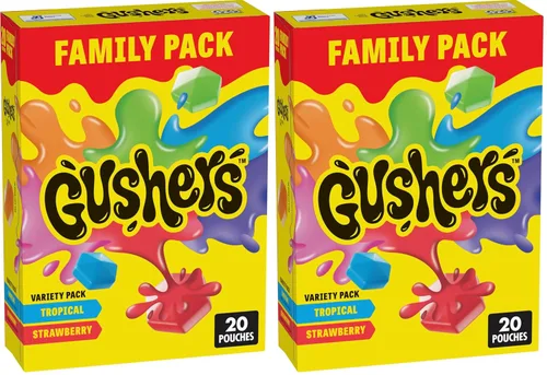 Miniatura 9 de Gushers - Aperitivos con sabor a frutas, paquete variado, fresa y tropical, 20