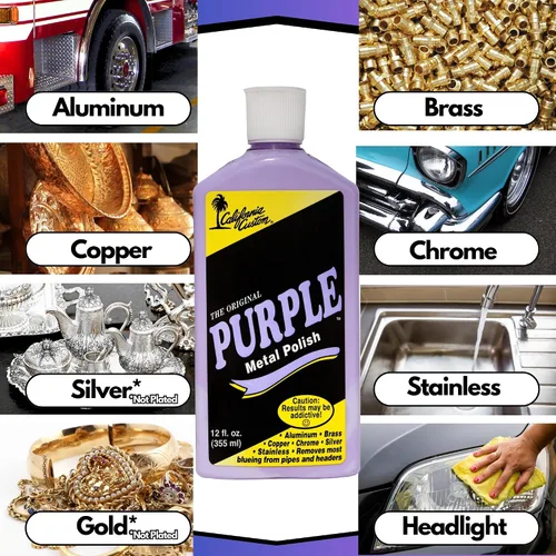 Miniatura 3 de CALIFORNIA CUSTOM Productos – El esmalte de metal morado original, sin silicona, seguro para el cuerpo, ideal para aluminio, latón, cobre, cromo