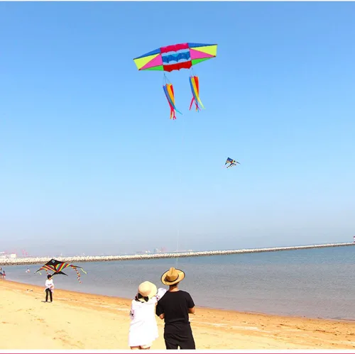 Miniatura 6 de Besra Enorme cometa de radar 3D de una sola línea de 98 pulgadas con herramientas voladoras Caja de alimentación de 8.2 ft cometas con 2 colas Kite