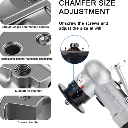 Miniatura 3 de Mini máquina de biselado 2 en 1, herramienta de chaflán de aire, herramienta de desbarbado para madera de metal, herramientas neumáticas, pequeñas