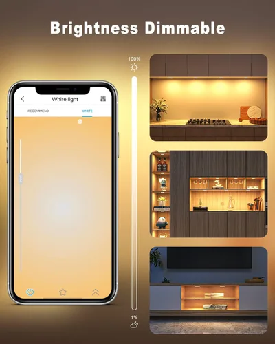 Miniatura 3 de MYPLUS Luces inteligentes para debajo del gabinete, luces de disco regulables compatibles con Alexa y Google Home, temperaturas de color ajustables