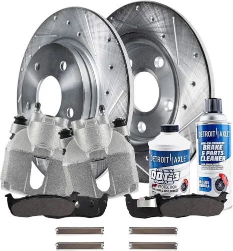Miniatura 24 de Detroit Axle - 4 rotores de freno para Chevrolet Cruze 2014 2015 [modelos de motores de gas] Rotores de freno de disco perforados y ranurados