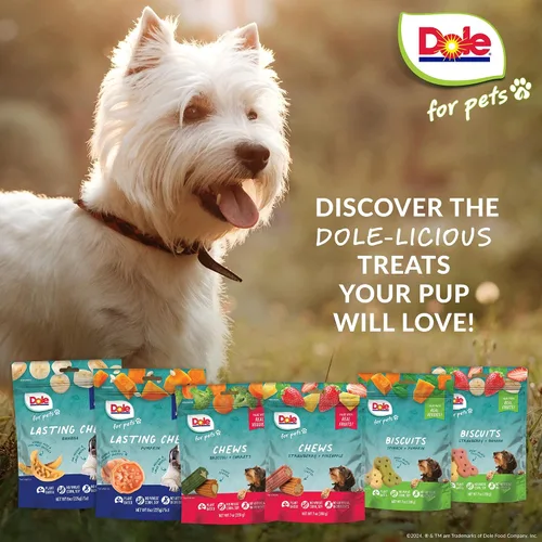 Miniatura 6 de Dole para Mascotas Masticables para Perros Recién Traídos, Golosinas para Perros Surtidas Sabor Plátano y Calabaza, 7oz Con Sabor de Verduras