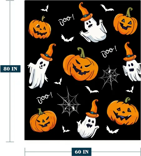 Miniatura 2 de YeeJu Manta de Halloween con diseño de calabaza y gato negro, manta de bebé pequeña para regazo, bebé, bebé, cuna, carriola, acogedora, suave
