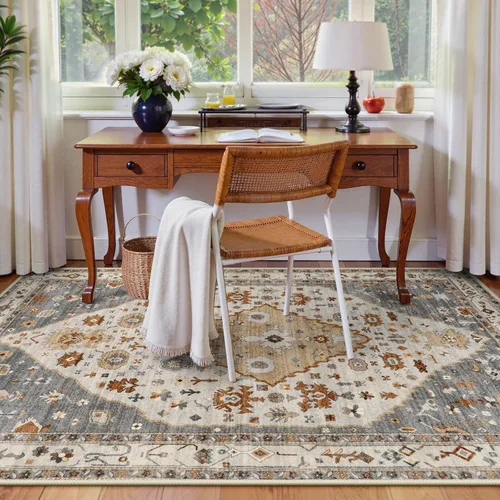 Miniatura 65 de Lahome Alfombra Bohemia Tribal Lavable de 3 x 5, Alfombras Antideslizantes para Entrada, Dormitorio, Sala de Estar, Vintage, Ultra Suave, No