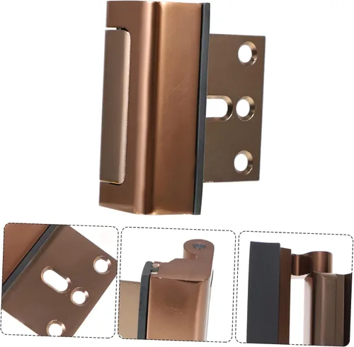 Miniatura 2 de Housoutil Cerradura a prueba de niños del refuerzo de puerta de la cerradura de puerta fácil instalar el perno de aluminio de la bisagra de Brown