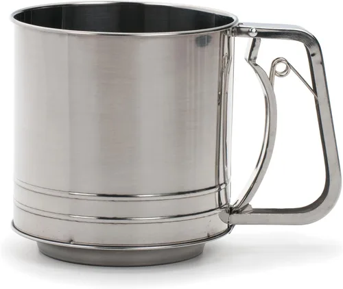 Miniatura 10 de RSVP International Endurance® - Tamiz vintage de acero inoxidable con una sola mano, 1 taza, para tartas superiores, tamizar harina, adobo