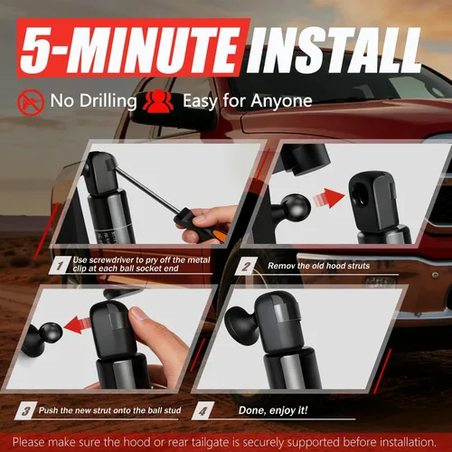 Miniatura 4 de Vepagoo 4B-545879 Amortiguadores para portón trasero para Kia Soul 2010-2013, amortiguadores de gas para baúl trasero, brazos de soporte