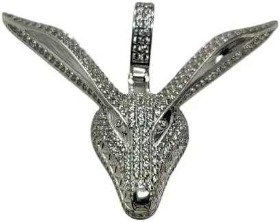Animas Jewels - Dije de plata de ley 925 para hombre corte redondo VVS1 diamante Naruto Kurama Fox de 225 quilates Plata esterlina Circonita cúbica
