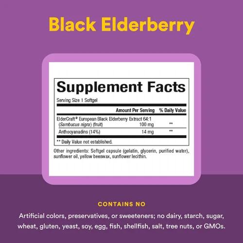 Miniatura 4 de Natural Factors Sambucus Extracto estandarizado de saúco negro, apoya el sistema inmunológico y la salud respiratoria, saúco negro europeo