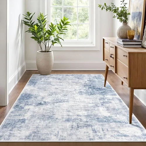 Miniatura 736 de IOHOUZE Alfombra abstracta lavable de 3 x 12 pies para pasillos, antideslizante para cocina, camino de entrada de lana sintética para interiores