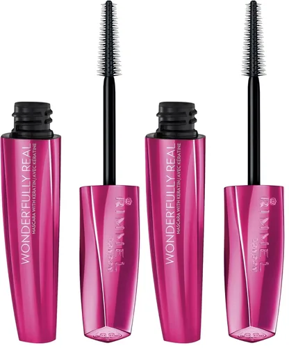Miniatura 4 de Rimmel Wonder'fully Real Mascara, impermeable negro, 0.37 onzas líquidas 002 Impermeable Negro
