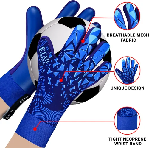 Miniatura 5 de Guantes de portero de fútbol para niños, jóvenes y adultos profesionales con palmas de protección y agarre reforzado