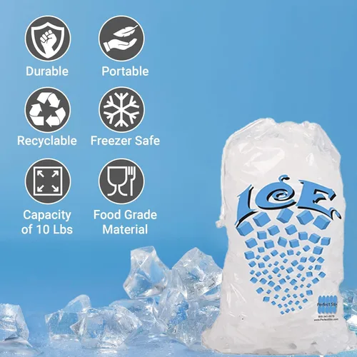Miniatura 2 de Bolsas de hielo con cordón de 10 libras - Caja de 300