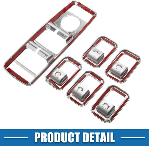 Miniatura 7 de Interruptor de ventana eléctrica para automóvil, bisel para Mercedes Benz a B C E GLE GLA CLA GLK Clase ABS tono plateado (juego de 1)