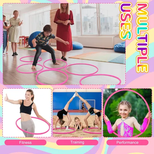 Miniatura 4 de Shappy - 6 piezas de aros de ejercicio desmontables ajustables, juguete de plástico, juguetes de patio de juegos, aros circulares