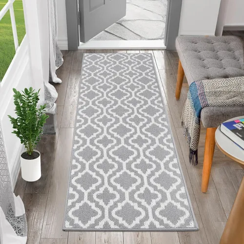 Miniatura 8 de HEBE Alfombra de pasillo lavable de 20"x59" para interiores, alfombra antideslizante para atrapar la suciedad, alfombras de pasillo, alfombrillas