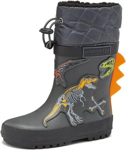 London Fog Toby Botas de lluvia y nieve para niños pequeños, botas de nieve de invierno impermeables aisladas para niños pequeños, tallas de niños