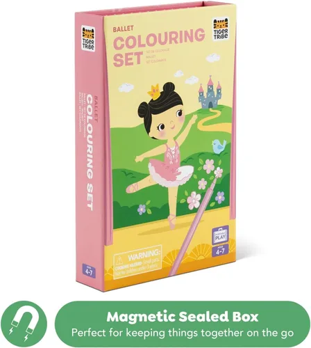 Miniatura 2 de Schylling Tiger Tribe Ballet - Juego de colorear - Kit de arte de viaje para llevar - Todos los suministros incluidos - Fácil almacenamiento - A