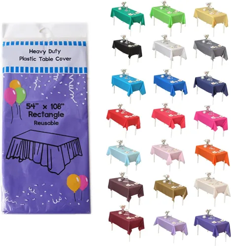 Miniatura 44 de Evershine - Mantel de plástico resistente y reutilizable, paquete de 12 unidades (redondo, 84 pulgadas, aguamarina)