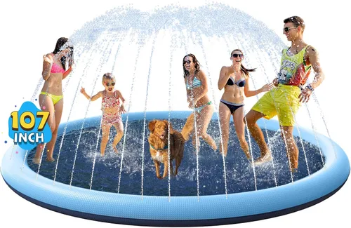 Miniatura 8 de VISTOP - Alfombrilla antideslizante para niños y perros, juguetes acuáticos de verano para piscinas de aspersión - Alfombrilla divertida para jugar