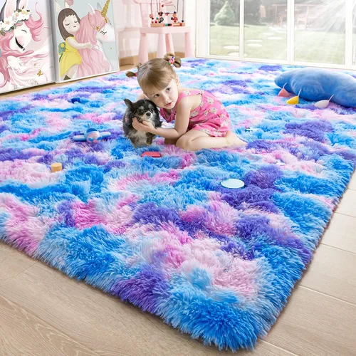 Miniatura 40 de Noahas - Alfombras mullidas de 4 x 6 pies para dormitorio y sala de estar, alfombra gruesa y peluda de color gris, alfombra de suelo antideslizante