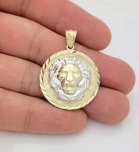 Miniatura 4 de Colgante de cabeza de león de oro amarillo de 10 quilates, Oro
