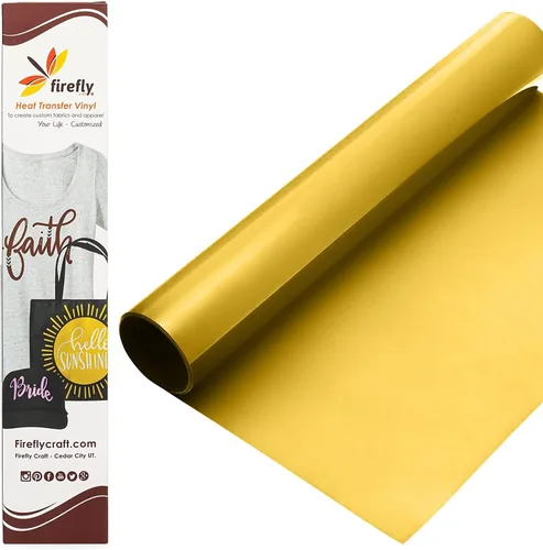 Miniatura 28 de Firefly Craft - Lámina de vinilo elástico para transferencia de calor, HTV metálico, para planchar para usar con Cricut y Silhouette, para prensa