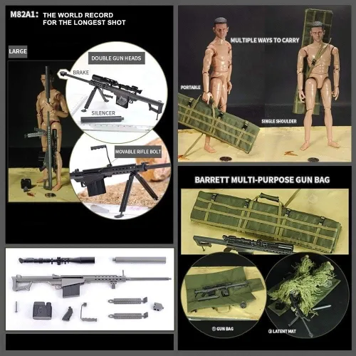Miniatura 4 de Figura de acción de Fuerzas Especiales de 12 pulgadas con gran detalle del equipo SWAT (Sniper - Desierto)