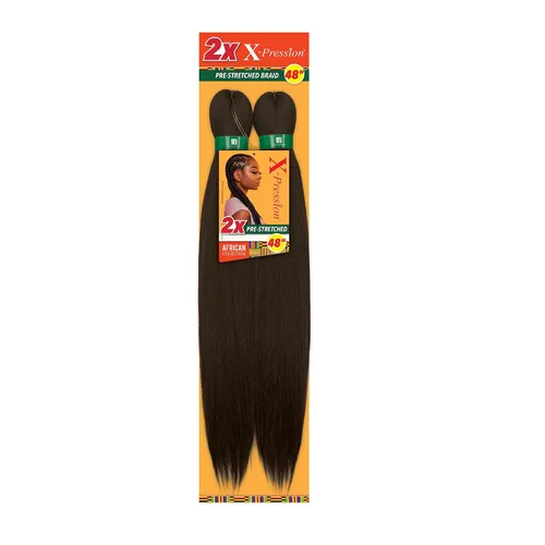 Miniatura 9 de Sensationnel X-Pression - Trenza de cabello preestirada para trenzado - 2 trenzas de 48 pulgadas, toda de kanekalon ignífugo sintético para trenzas