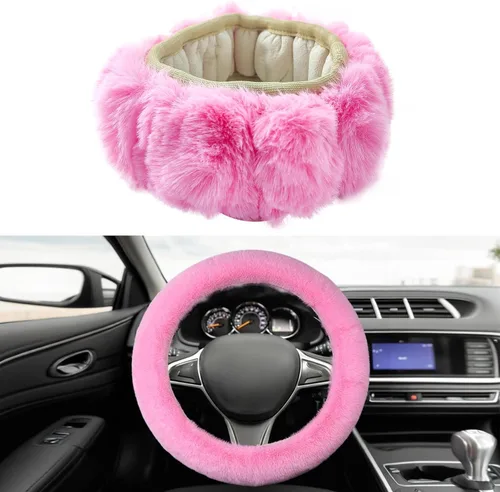 Miniatura 9 de Funda para Volante QKWL, Funda para Volante de Coche Esponjosa, Suave y Cómoda, Antideslizante y Duradera, Adecuada para Volantes de la mayoría