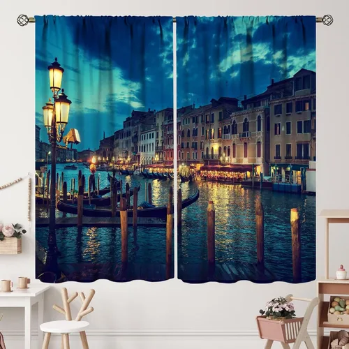 Miniatura 9 de Cortinas italianas, patio antiguo, sillas de café de Italia, casas históricas en la calle, sala de estar, dormitorio, cortinas opacas con bolsillo