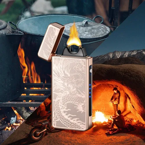 Miniatura 6 de SKRFIRE Encendedor USB resistente al viento – Arco eléctrico de alta potencia, encendedor de plasma recargable con linterna multimodo y pantalla
