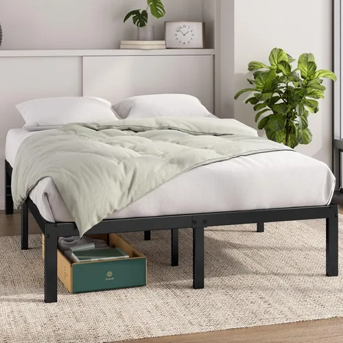 Miniatura 2 de Zinus Elias - Marco de cama de plataforma metálica de 14 pulgadas, soporte de acero, no necesita somier, fácil montaje, tamaño Queen Negro