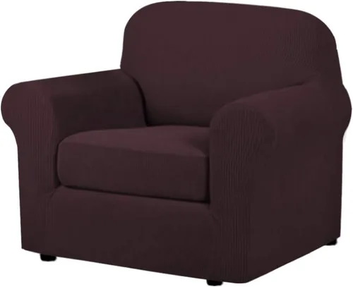 Miniatura 40 de H.VERSAILTEX - 3 fundas de sofá elásticas para 2 cojines de sofá. Fundas para muebles de sala de estar (funda base más 2 fundas de cojín de asiento)