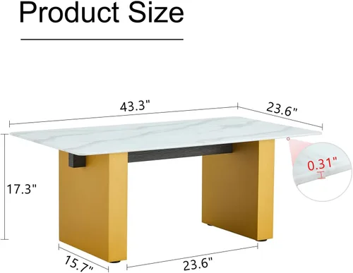 Miniatura 2 de Mesa auxiliar rectangular moderna con almacenamiento para sala de estar, mesa central moderna minimalista de imitación blanca, mesa de café