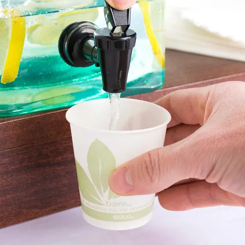 Miniatura 2 de SOLO R53BB-JD110 - Vaso de papel tratado para agua/recarga, 5 oz. de capacidad, 2.5" x 2.8", desnudo (caja de 3,000)