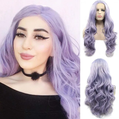 Miniatura 10 de Peluca Baby Blue para Mujeres, las Mejores Pelucas de encaje frontal azules, predepiladas, largas onduladas, peluca de cabello real, sin pegamento