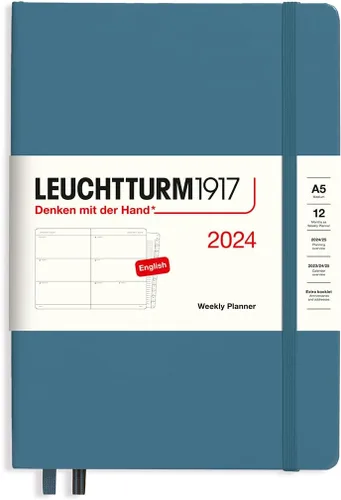 Miniatura 17 de LEUCHTTURM1917 - Agenda semanal 2024 con folleto adicional, bolsillo (A6) tapa dura, azul marino (1 de enero - 31 de diciembre de 2024)