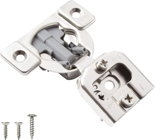 Miniatura 8 de TOUCH Bisagras compactas para gabinete (1 par, 2 piezas) de cierre suave, marco frontal superpuesto de 3/4 pulgadas, bisagra oculta para armario
