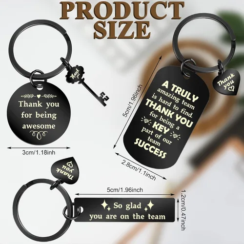 Miniatura 9 de Kathfly 12 llaveros motivacionales de agradecimiento para compañeros de trabajo para empleados, compañeros de trabajo, trabajadores sociales, 12