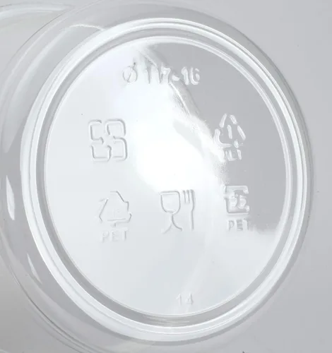 Miniatura 4 de Golden Apple, Combo de contenedor redondo de plástico PET reciclado ultra transparente de 16 onzas y tapa de cúpula - 20